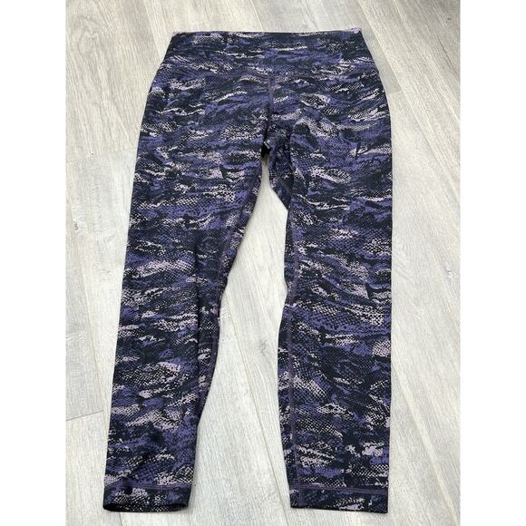 Lululemon Womens Sz 10 Align Pant II 25" Rip Wave Purple Thunder Black Legging - Picture 2 of 10